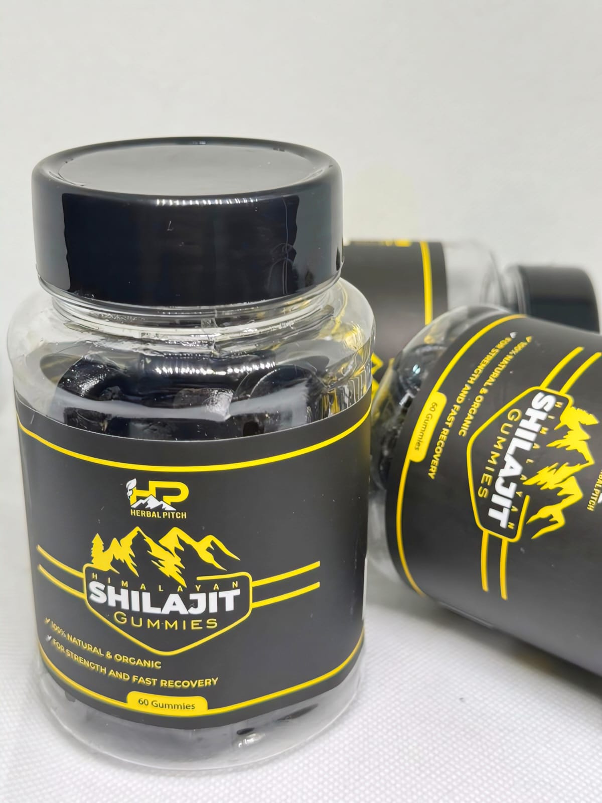 Herbal Pitch Shilajit Gummies – 60 Gummies | 100% Natural Himalayan Shilajit | Boost Energy, Recovery & Performance | Dietary Supplement
