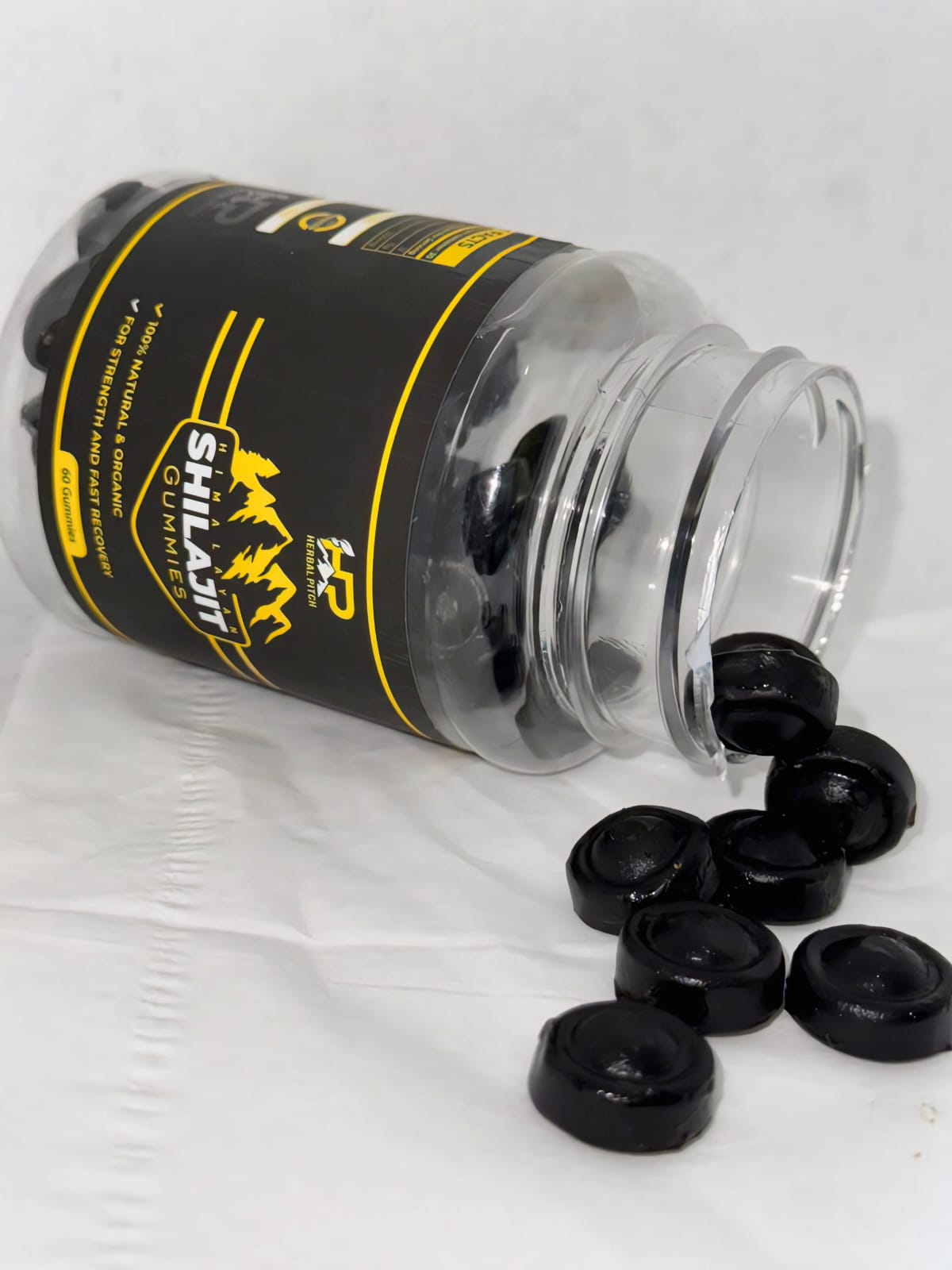 Herbal Pitch Shilajit Gummies – 60 Gummies | 100% Natural Himalayan Shilajit | Boost Energy, Recovery & Performance | Dietary Supplement